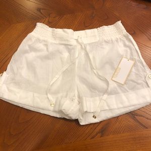 Michael Kors White Pull On Beach Shorts NWT